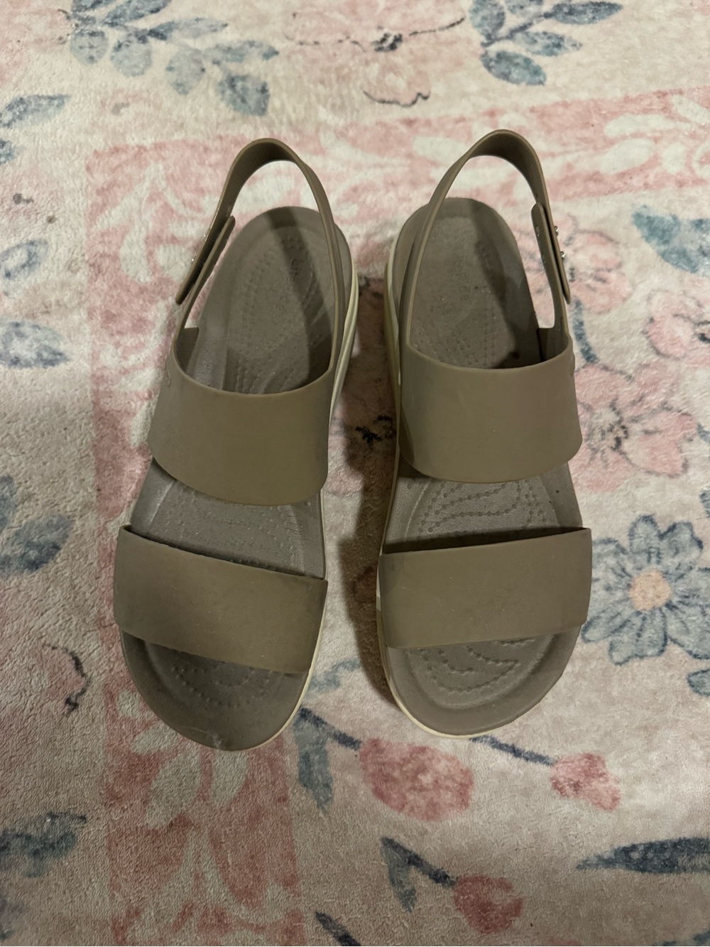 CROCS Women's Double-Strap Slingback Sandals - Taupe